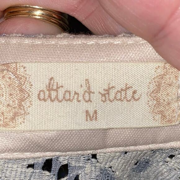 Altar’d State Gray & Cream Eyelet Sleeveless Dress - Picture 4 of 6